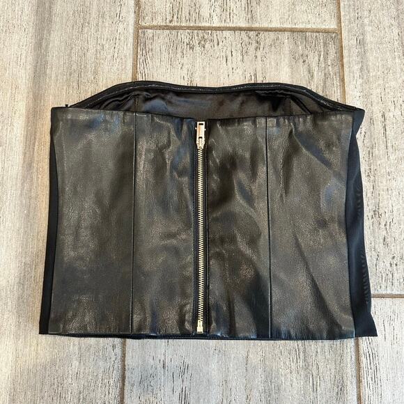 Generation Love Jacqueline Vegan Leather Top Black size XXS - Picture 4 of 8